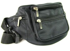 New Quality Lightweight Black Bum Bag Money Wallet Travel Holiday Wasit Belt Bag