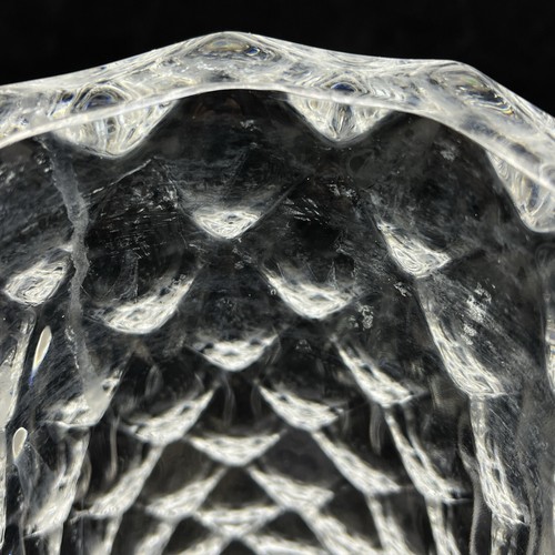 Signed Orrefors Berit Johansson HAGA Cut Diamond Pattern Crystal Vase 9-3/8 - Picture 6 of 9