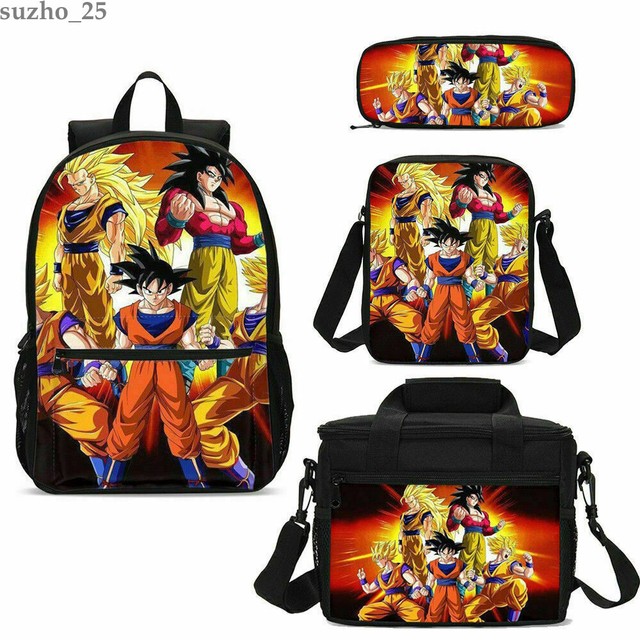 Dragon Ball Z School Backpack Set 4PCS Shoulder Bag Lunch Bag Crossbody Pen Bag Dragon Ball Z School Backpack Set 4PCS Shoulder Bag Lunch Bag Crossbody Pen Bag