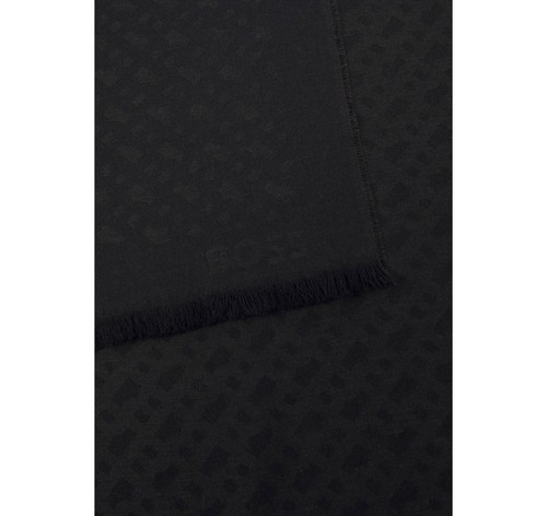 BOSS Foulards Unisex Jacquard Con Motivo Con Monogramas Ledonio 50517765 Negro - Imagen 2 de 2