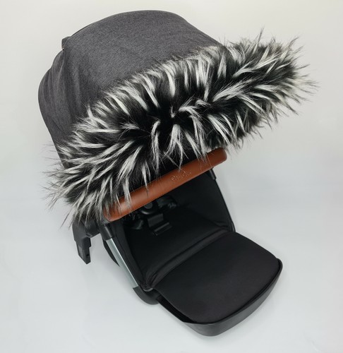 Luxury FAUX FUR Pram Trim For Pushchair Stroller Buggy Prams Hood Accessories - Picture 13 of 43