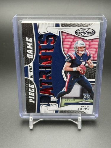 22 Panini Certified Piece of the Game Bailey Zappe RC Patch 10/10 Last On Print!