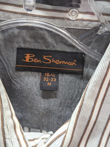 Ben Sherman maßgeschneidertes geknöpftes Herrenhemd Größe M 15,5 32-33 blaue Streifen - Bild 11 von 13