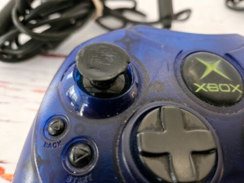 Original Microsoft Xbox Genuine OEM Wired Blue Controller/Breakaway Cable - Picture 5 of 5