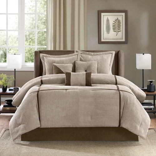 Madison Park Dallas 7 Piece Comforter Set with Bed Skirt Pillow Shams All Season - Picture 7 of 24