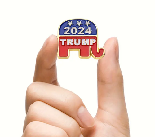 2024 Präsident Donald Trump MAGA GOP Republikanische Partei Elefant Emaille Anstecknadel - Bild 1 von 4