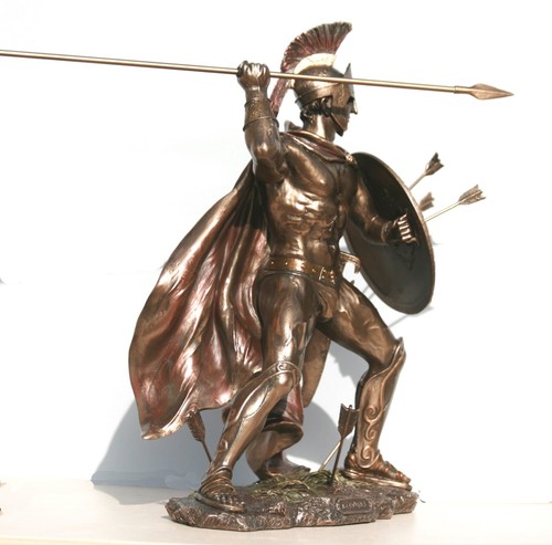 Leonidas Greek Spartan King Warrior Statue Sculpture Figure Bronze Finish 12.5in - Picture 7 of 12