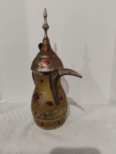 Vintage Middle Eastern Dallah Coffee Pot ~ Arabic Coffee Tea Pot With Newspaper - Picture 6 of 9