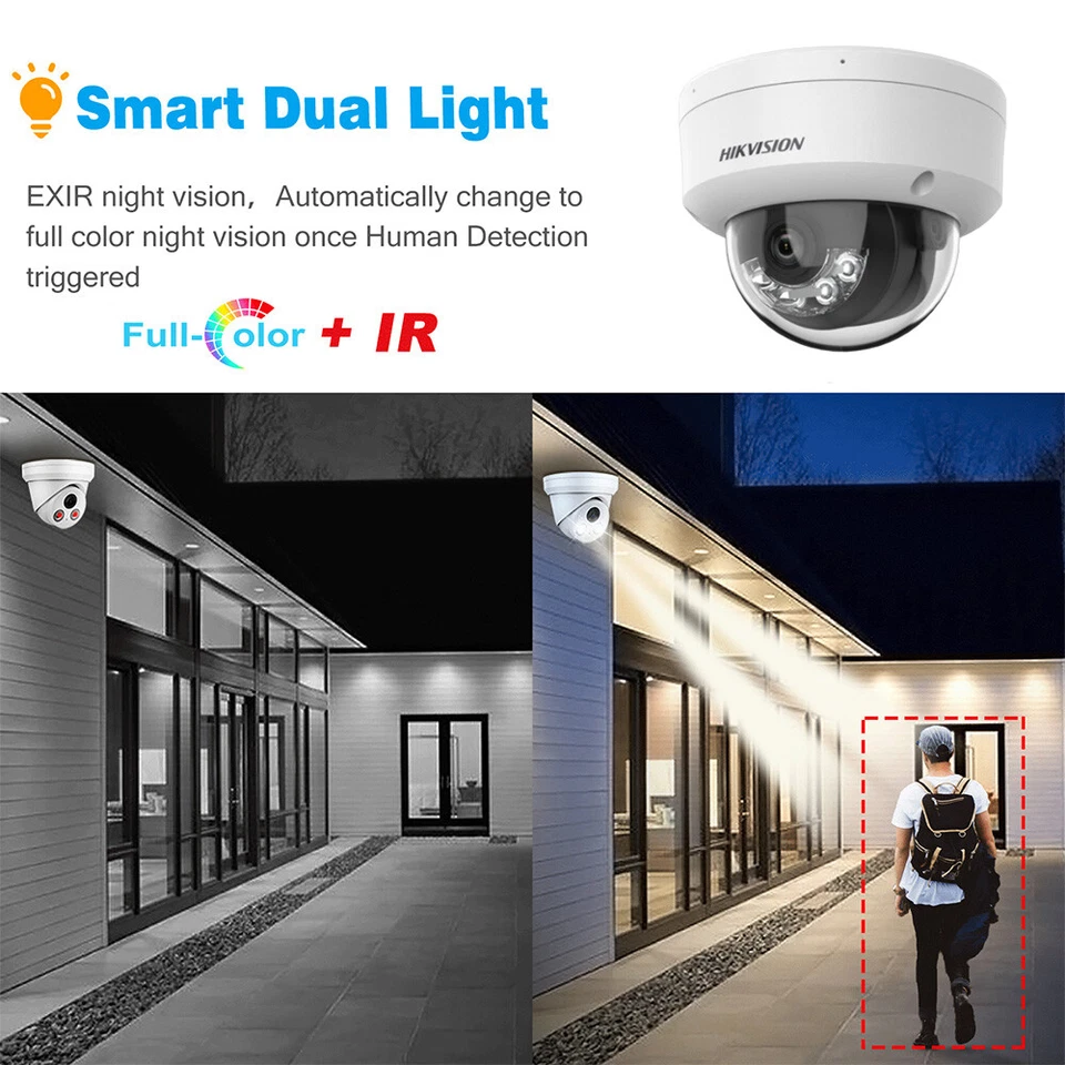 Hikvision 4K 8MP Acusense ColorVu IR Dome IP Camera POE Mic DS-2CD1183G2-LIU - image 2 of 4