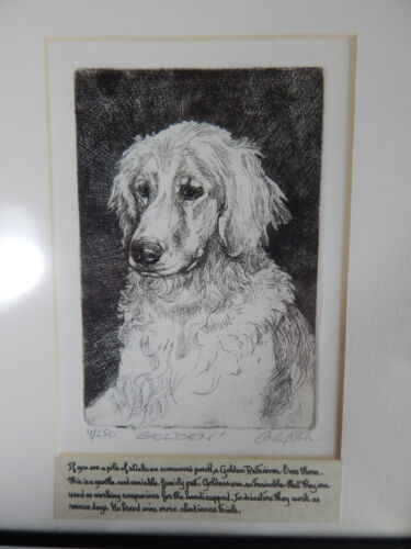 DOGGIEART "GOLDEN" PRINT NUMBERED, MATTED, FRAMED (8 1/4 INCHES x 10 1/4 INCHES) - Picture 2 of 11
