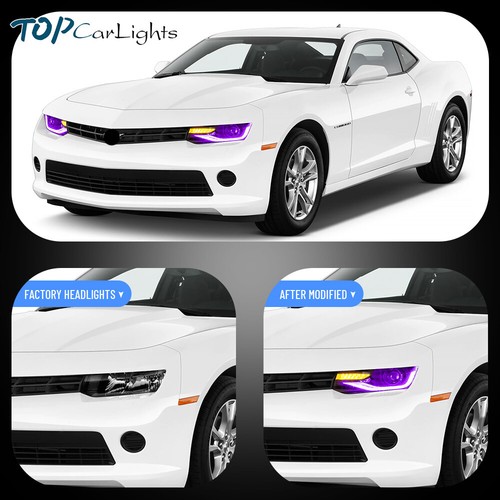 Faros LED estilo VLAND RGB + luces traseras rojas para Chevrolet Camaro 2014-2015 - Imagen 10 de 22