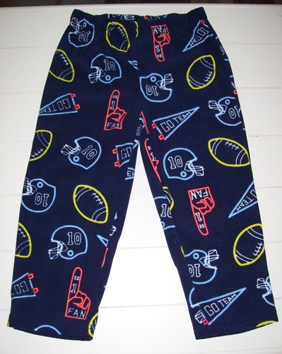 Carter's 2 Pc Blue Sleep Now Play Later Football Cotton Fleece Pajamas Sz 4 - Picture 3 of 4