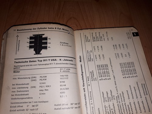 Porsche 911T 911E 911S Modell 72/73 Typen Maße Toleranzen Heft - Bild 4 von 5