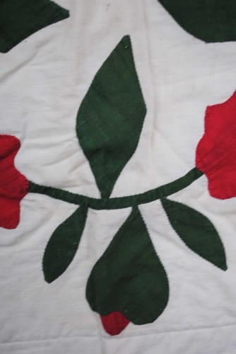Antique c1880 Rose of Sharon Wreath Quilt - Picture 7 of 19