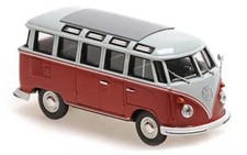 + VOLKSWAGEN VW T1 Bus Samba Modellauto rot/grau Maxichamps 1:43  940052301