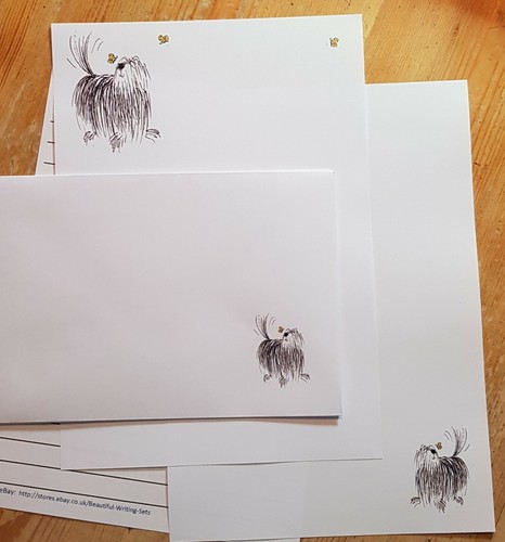 Juego de papel de escribir cartas de perro pastor inglés con sobres a juego 5+5+5 - Imagen 12 de 14