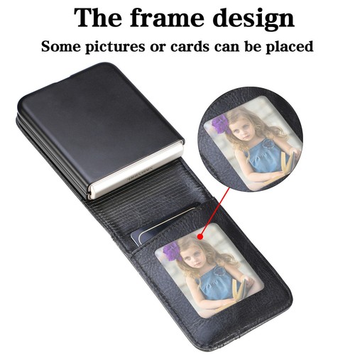 Estuche rígido delgado con ranura para tarjeta híbrida de cuero a prueba de golpes 6/5/4/3 5G abatible para Samsung Z - Imagen 91 de 93