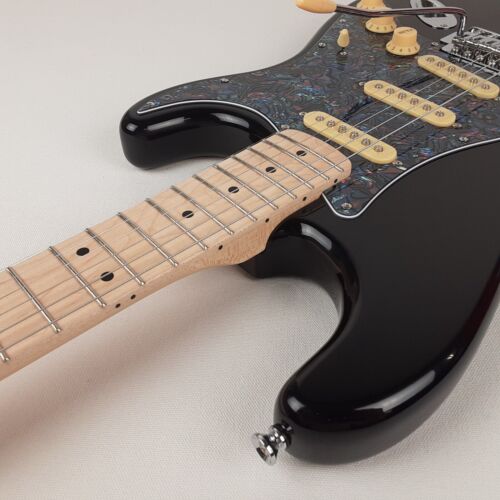 Black with Abalone and Cream Squier Stratocaster Electric Guitar - Picture 5 of 22