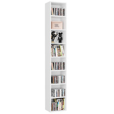 8-Tier Media Tower, CD DVD Media Storage Unit with 4 Adjustable Shelves