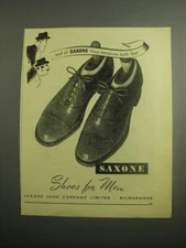 1948 Saxone Shoes Ad - and at Saxone they measure both feet