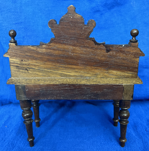Rare Antique German Harrass DESK Dollhouse Furniture Miniature 1:12 Walnut - Picture 8 of 12