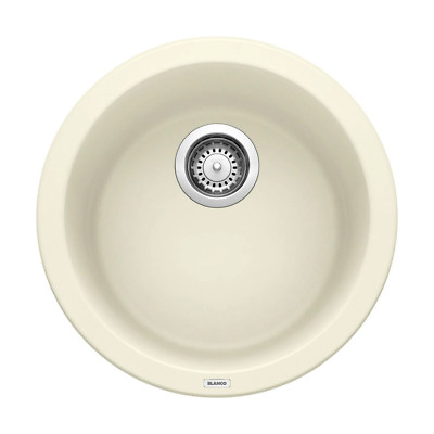 Blanco Rondo 18'' Round Dual-Mount Silgranit Bar/Kitchen Sink, 513381 Biscuit