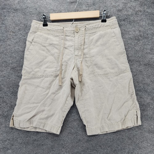 Eddie Bauer Shorts Womens 4 Beige Linen Chino - Picture 1 of 8