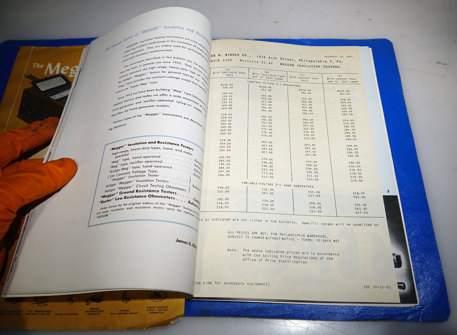 Assorted Bulletins - James G. Biddle Co. Selecting "Megger" Insulation Testers