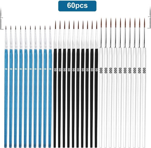 30Pcs Detail Paint Brushes, Fine Tip Paint Brush with 3 Sizes #0#00#000 Mini - Picture 15 of 18