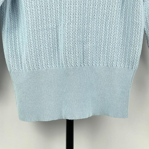 George Women's Size S (4-6) Blue Cardigan Sweater Button up 3/4 Sleeves Small - Picture 6 of 16