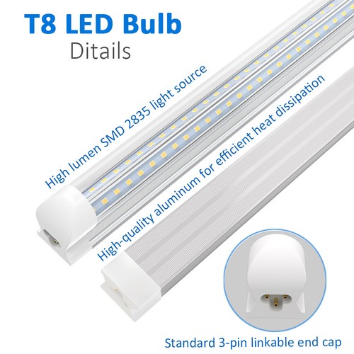 3FT~8FT T8 LED Tube Lights 6000K Garage Warehouse LED Shop Light Fixtures 6000K - Picture 4 of 27