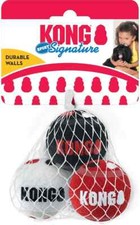 KONG Sport Signature Tennis Balls SMALL 3 pk No Squeak Durable Dog Fetch Toy 2"