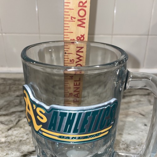 Taza de cerveza de vaso de béisbol Oakland A's Athletics de 6" piedra hombre-cueva peso pesado - Imagen 3 de 4