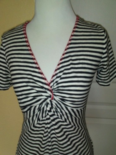 Anthropologie ett:twa Black White Stripe Top Size XS Twisted Front - Bild 2 von 6