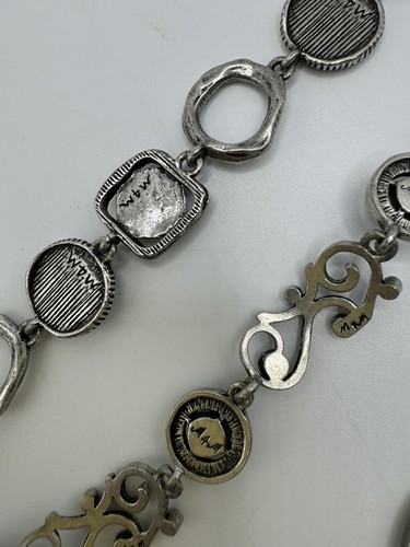 Set Of 3 Stunning Designer Signed M4M Swarovski Crystal Flower Toggle Bracelets - Picture 15 of 19