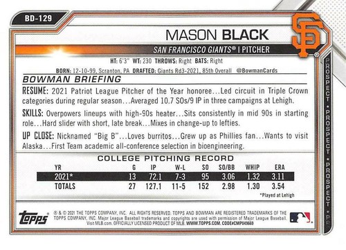 2021 Bowman Draft - (#BD1-BD200) - You Choose - 2 CARD MINIMUM! - Picture 259 of 401