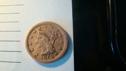 1852 One Cent Penny Beautiful Conditon - Picture 2 of 3