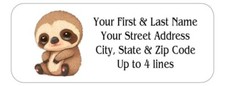 150 Cute Sloth BAB Y Mailing Return Address Labels Personalized  1 x 2 5/8 in.