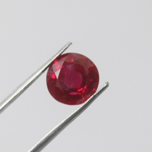 1.5 Ct Certified Natural Round Cut Red Ruby Madagascar Top Quality Gems X-049 - Picture 8 of 11