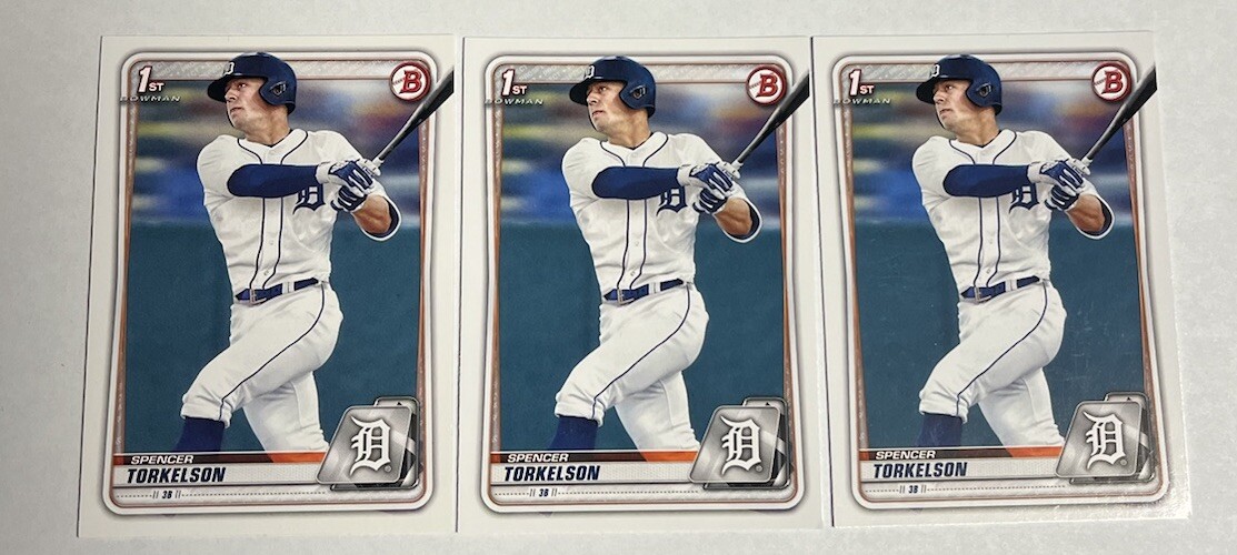 SPENCER TORKELSON 2020 BOWMAN DRAFT DETROIT TIGERS #BD-121 1ST BOWMAN (X3)
