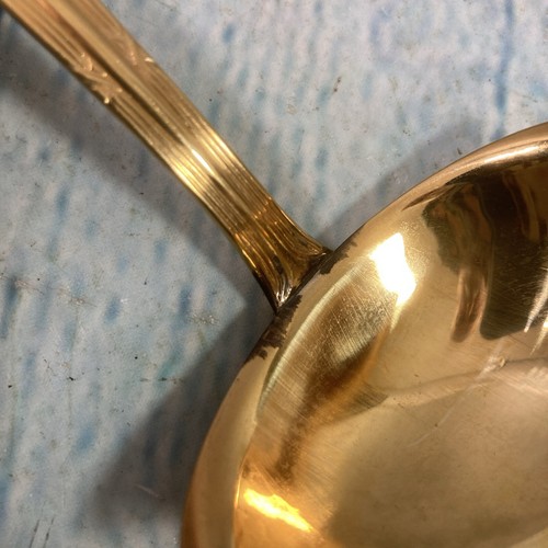 Solingen 23/24 K Gold Plated Flatware Solid Gravy Ladle 18/10 Stainless Germany - Picture 5 of 11