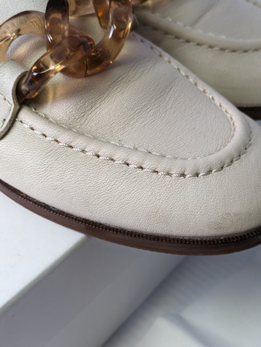 See by Chloe Leder Slipper Halbschuhe Schildpatt Kettenglied Größe 6,5 Elfenbein - Bild 13 von 23