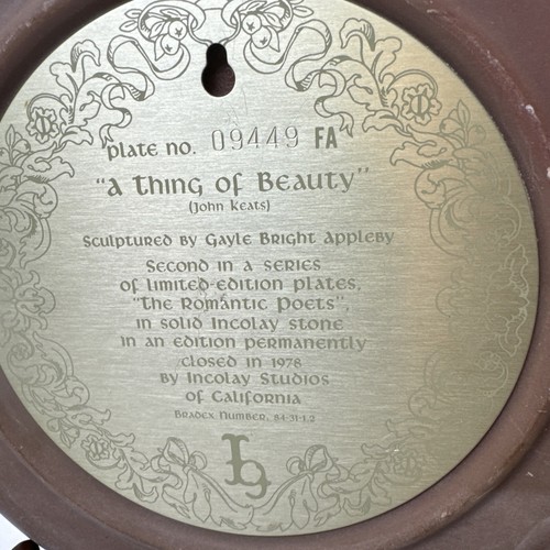 "A Thing of Beauty" 1978 Ltd Ed Incolay Studio Romantische Dichter Sammlerplatte - Bild 6 von 7