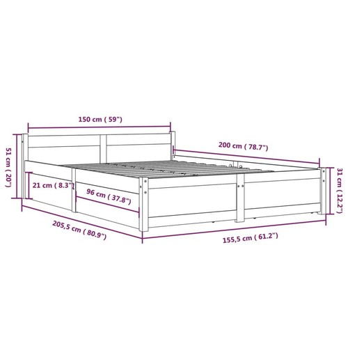 Bett mit Schubladen Weiß 150x200 cm - Bild 11 von 11