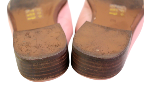 Madewell PINK GENUINE LEATHER LOW HEEL ALMOND TOE SANDALS MULES SHOES Sz 9.5 - Picture 11 of 13