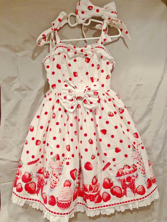 Angelic Pretty lechoso Berry Set Talla Free Tamaño Lolita blancoo Rojo Vestidos de diadema Angelic Pretty lechoso Berry Set Talla Free Tamaño Lolita blancoo Rojo Vestidos de diadema promociones emocionantes