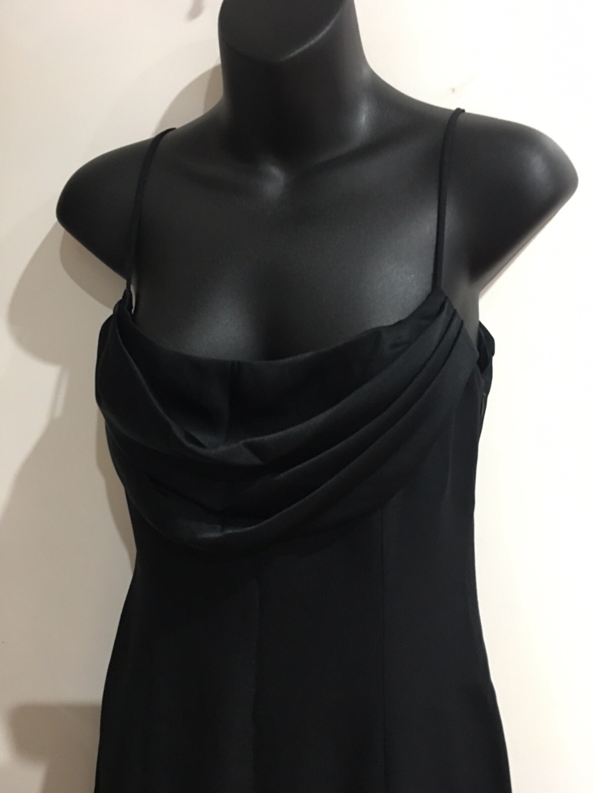 I.B.D By Jump Designer Vintage Retro Cocktail Party Black Cowl Neck Dress Sz 8