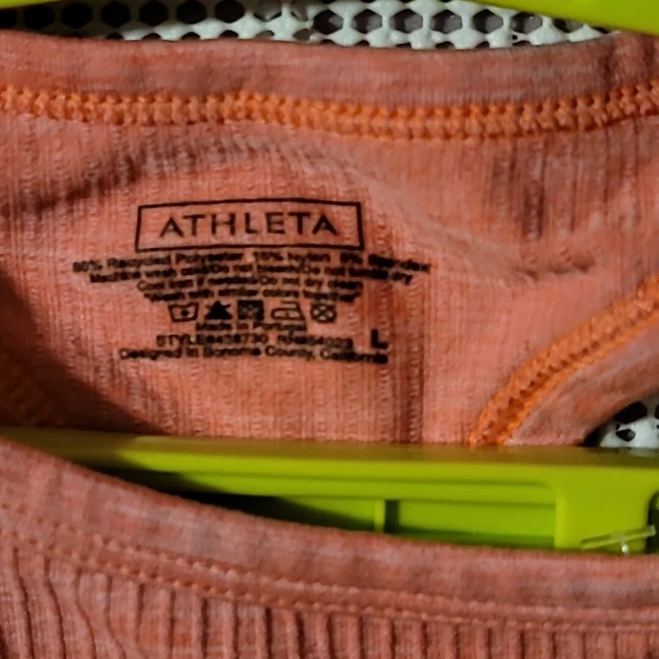 Camiseta sin mangas Athleta para mujer Peach Renew espalda deportiva elástica acanalada grande Foto 2 de 4