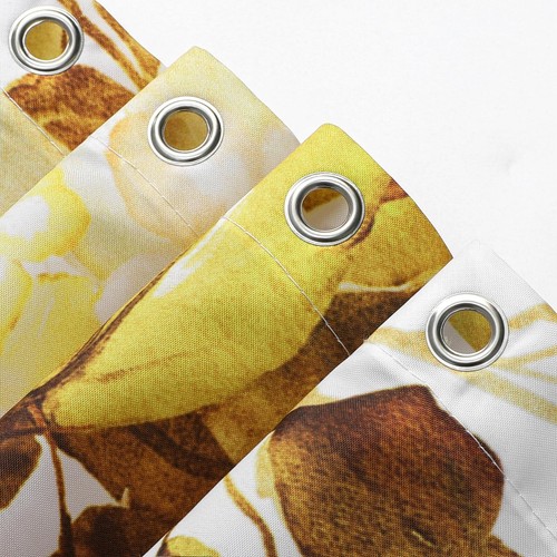 Long Shower Curtain 72 x 78 Yellow Floral Shower Curtain for Bathroom Waterco... - Picture 6 of 6