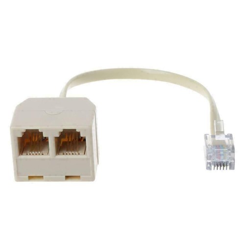 Telephone Splitter, RJ11 6P4C 1 Male to 2 Female Adapter,2 M8P5 RJ11 H7I8 T1U7 - Zdjęcie 3 z 8